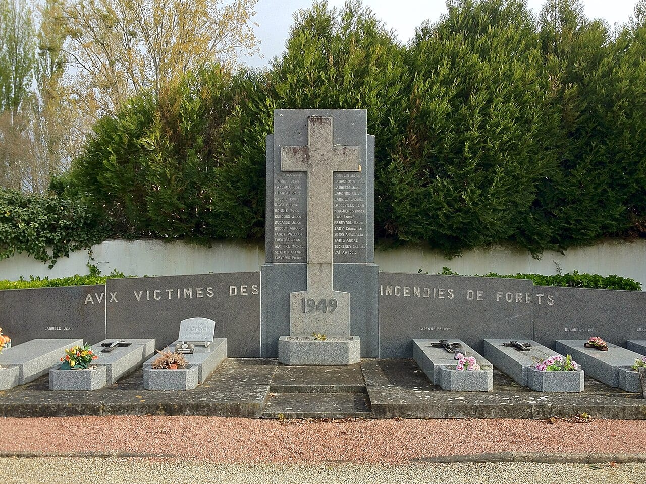 Monument aux victimes de Canéjan mortes dans l'incendie de 1949