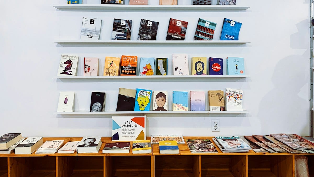 assorted book on shelf