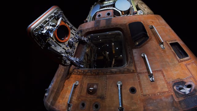 orange and white space ship